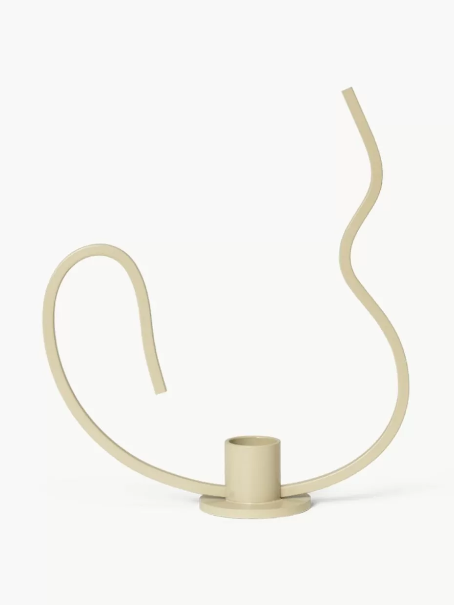 Kerzenständer & Kerzenhalter-ferm LIVING Metall-Kerzenhalter Valse Hellbeige