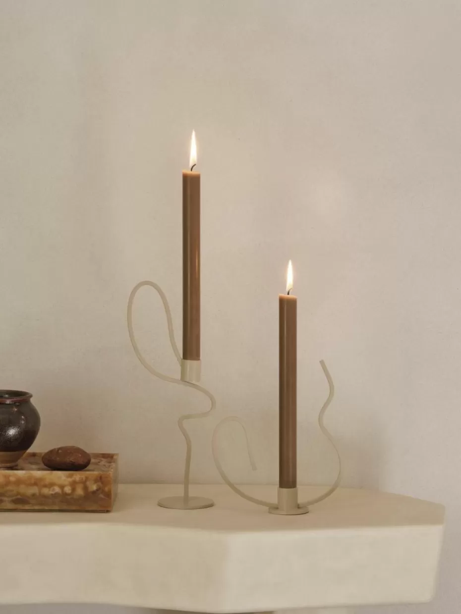 Kerzenständer & Kerzenhalter-ferm LIVING Metall-Kerzenhalter Valse Hellbeige