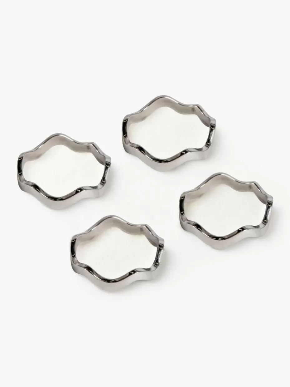 Weihnachtstischwäsche | Weihnachtsgeschirr-Sagaform Metall-Serviettenringe Anna, 4 Stück