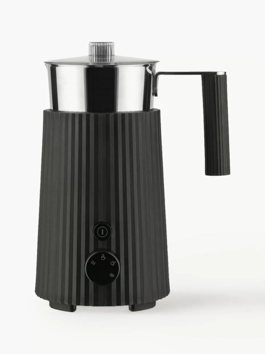 Kaffeemaschinen-Alessi Milchaufschäumer Plissé Schwarz, matt