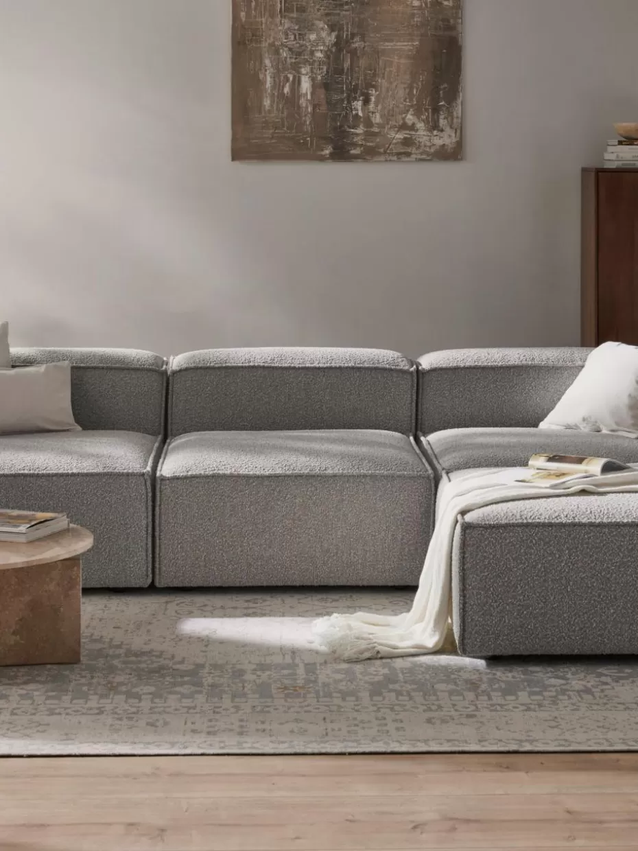 Sofas | Sofaserien-Westwing Collection Mittelmodul Lennon aus Bouclé Bouclé Taupe