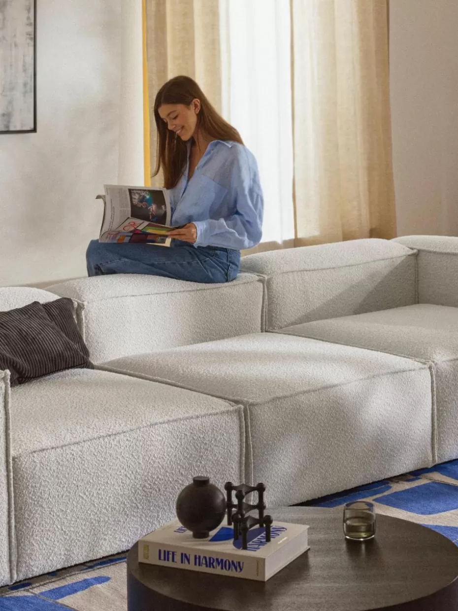 Sofas | Sofaserien-Westwing Collection Mittelmodul Lennon aus Bouclé Bouclé Off White