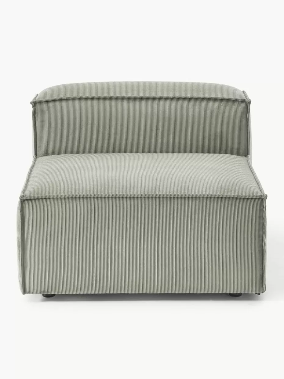 Sofas | Sofaserien-Westwing Collection Mittelmodul Lennon aus Cord Cord Grau