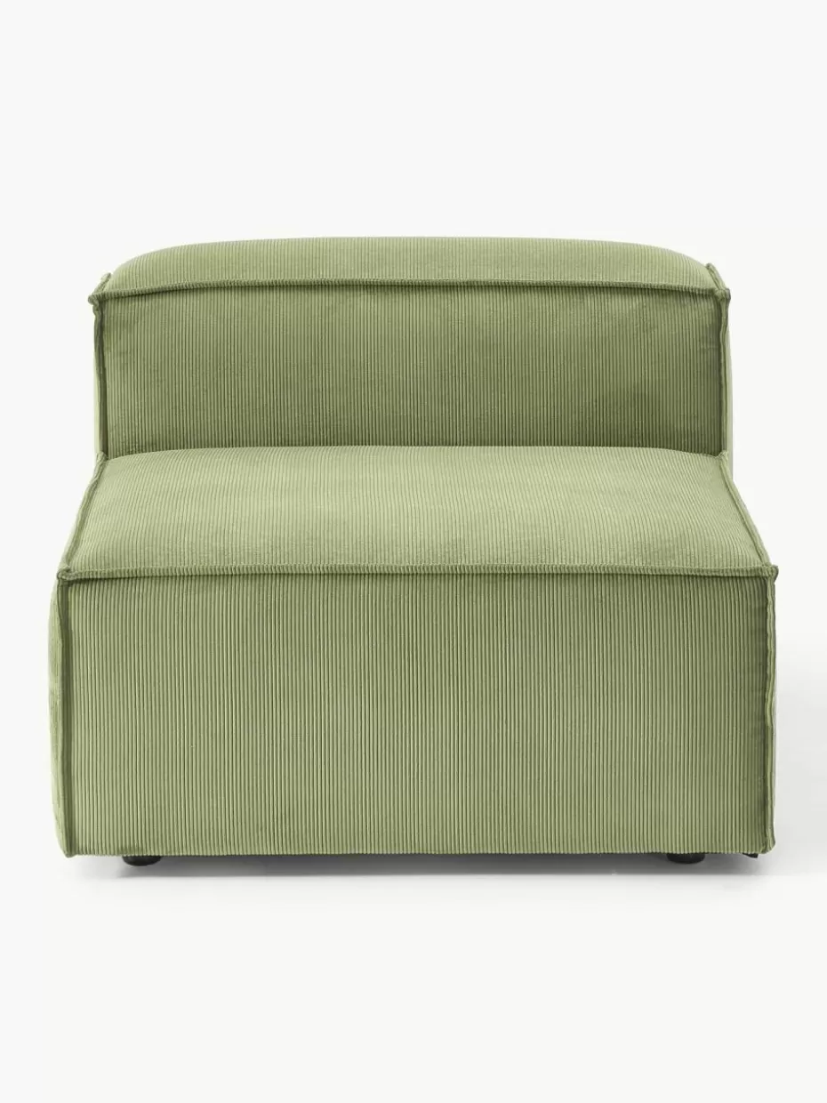 Sofas | Sofaserien-Westwing Collection Mittelmodul Lennon aus Cord Cord Olivgrün