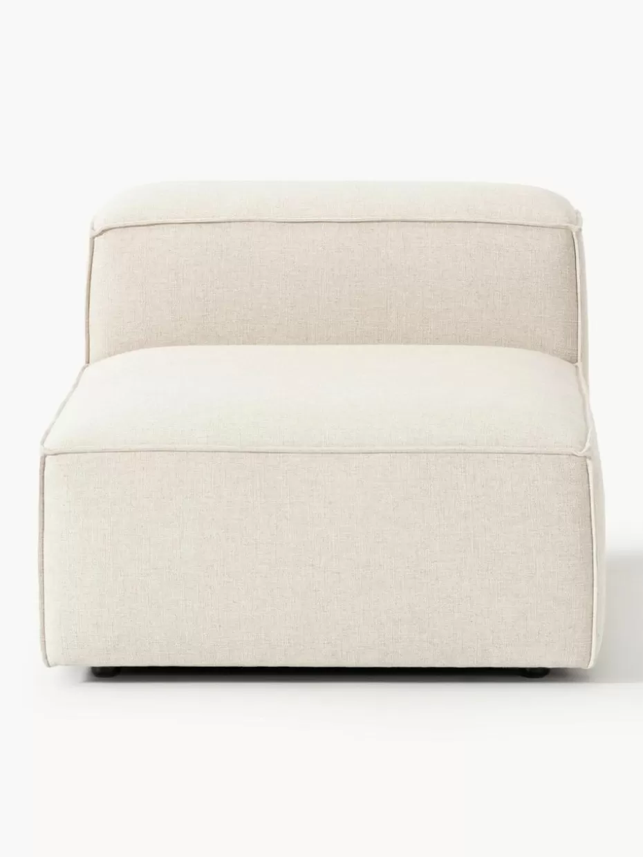 Sofaserien-Westwing Collection Mittelmodul Lennon aus Leinen-Mix Leinen-Mix Beige