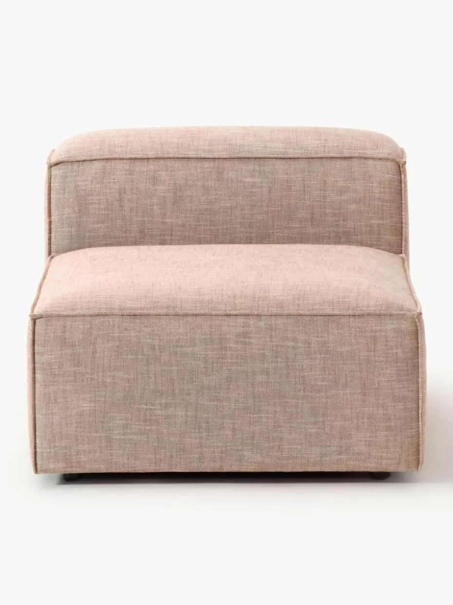 Sofaserien-Westwing Collection Mittelmodul Lennon aus Leinen-Mix Leinen-Mix Rostrot