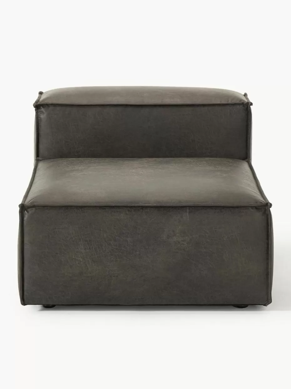 Sofas | Sofaserien-Westwing Collection Mittelmodul Lennon aus recyceltem Leder Leder Taupe