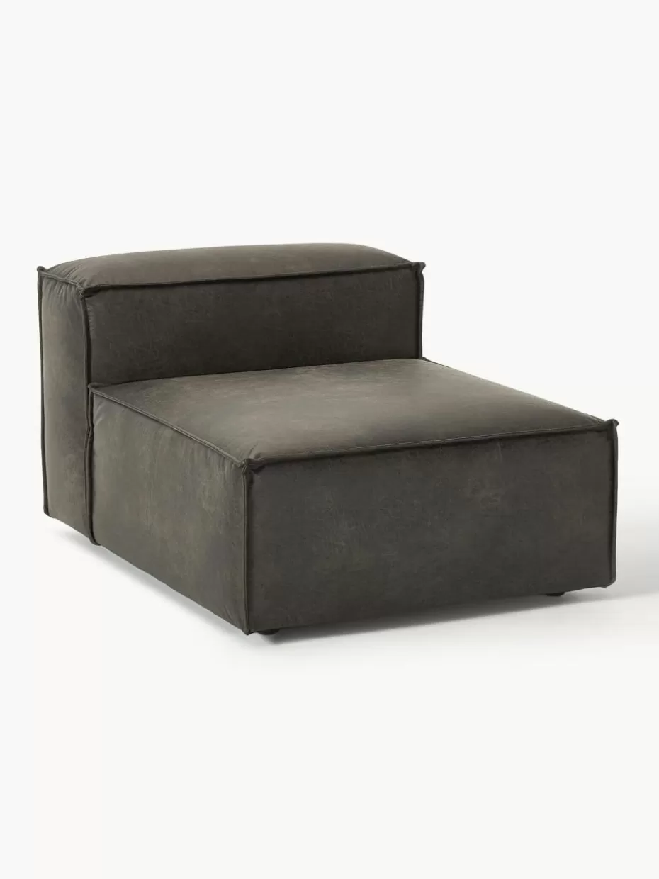 Sofas | Sofaserien-Westwing Collection Mittelmodul Lennon aus recyceltem Leder Leder Taupe