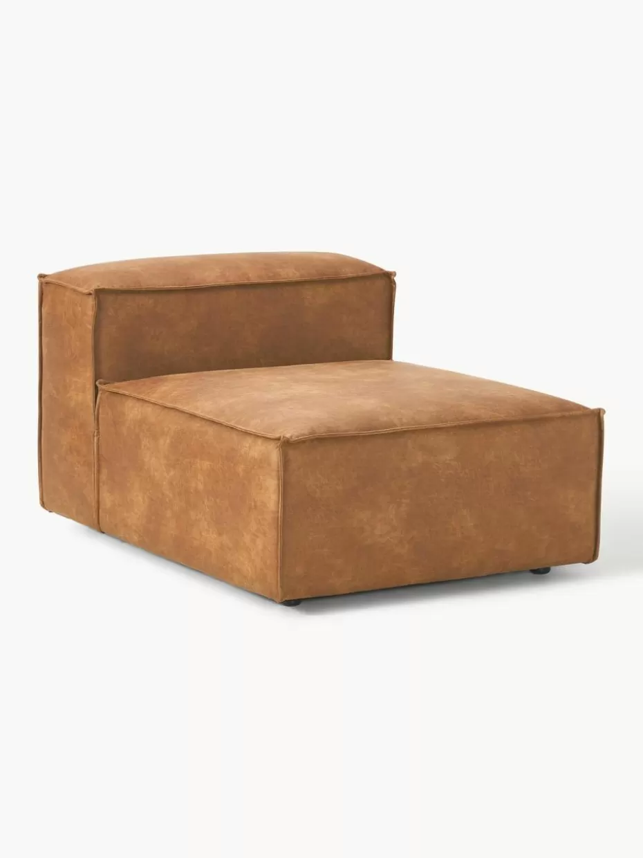 Sofas | Sofaserien-Westwing Collection Mittelmodul Lennon aus recyceltem Leder Leder Braun