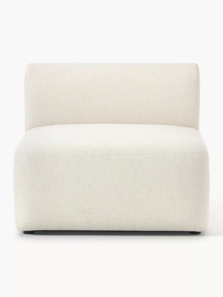 Sofas | Sofaserien-Westwing Collection Mittelmodul Sofia Webstoff Cremeweiß