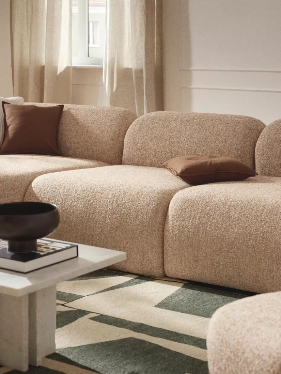 Sofas | Sofaserien-Westwing Collection Mittelmodul Wolke aus Bouclé Bouclé Orange