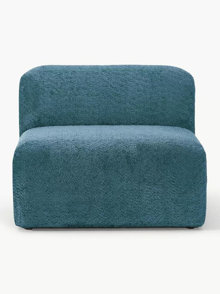 Sofas | Sofaserien-Westwing Collection Mittelmodul Wolke aus Teddy-Bouclé Teddy-Bouclé Petrol