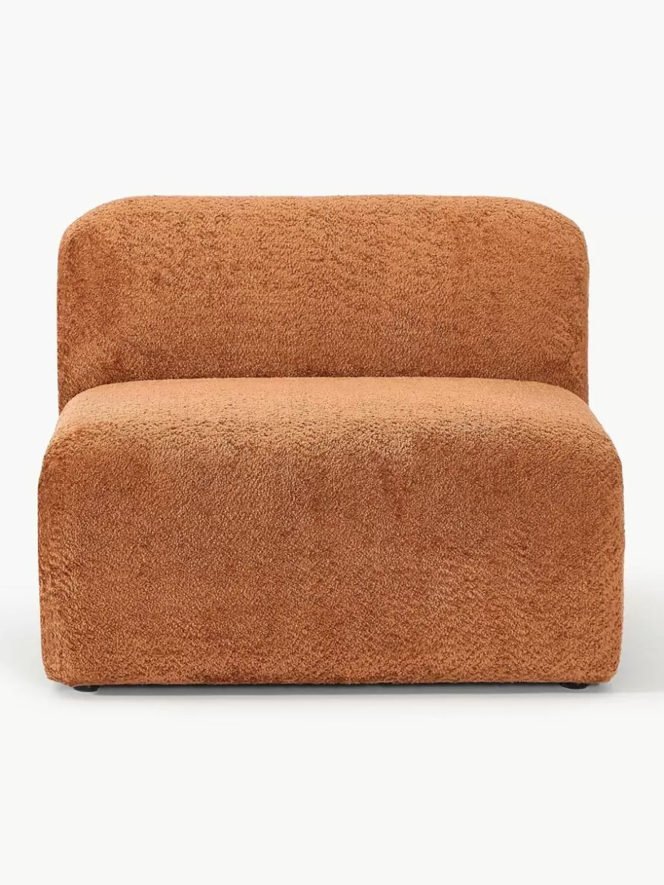 Sofas | Sofaserien-Westwing Collection Mittelmodul Wolke aus Teddy-Bouclé Teddy-Bouclé Terrakotta