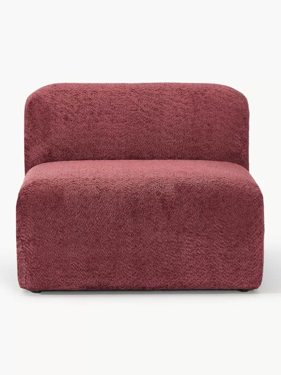 Sofas | Sofaserien-Westwing Collection Mittelmodul Wolke aus Teddy-Bouclé Teddy-Bouclé Weinrot
