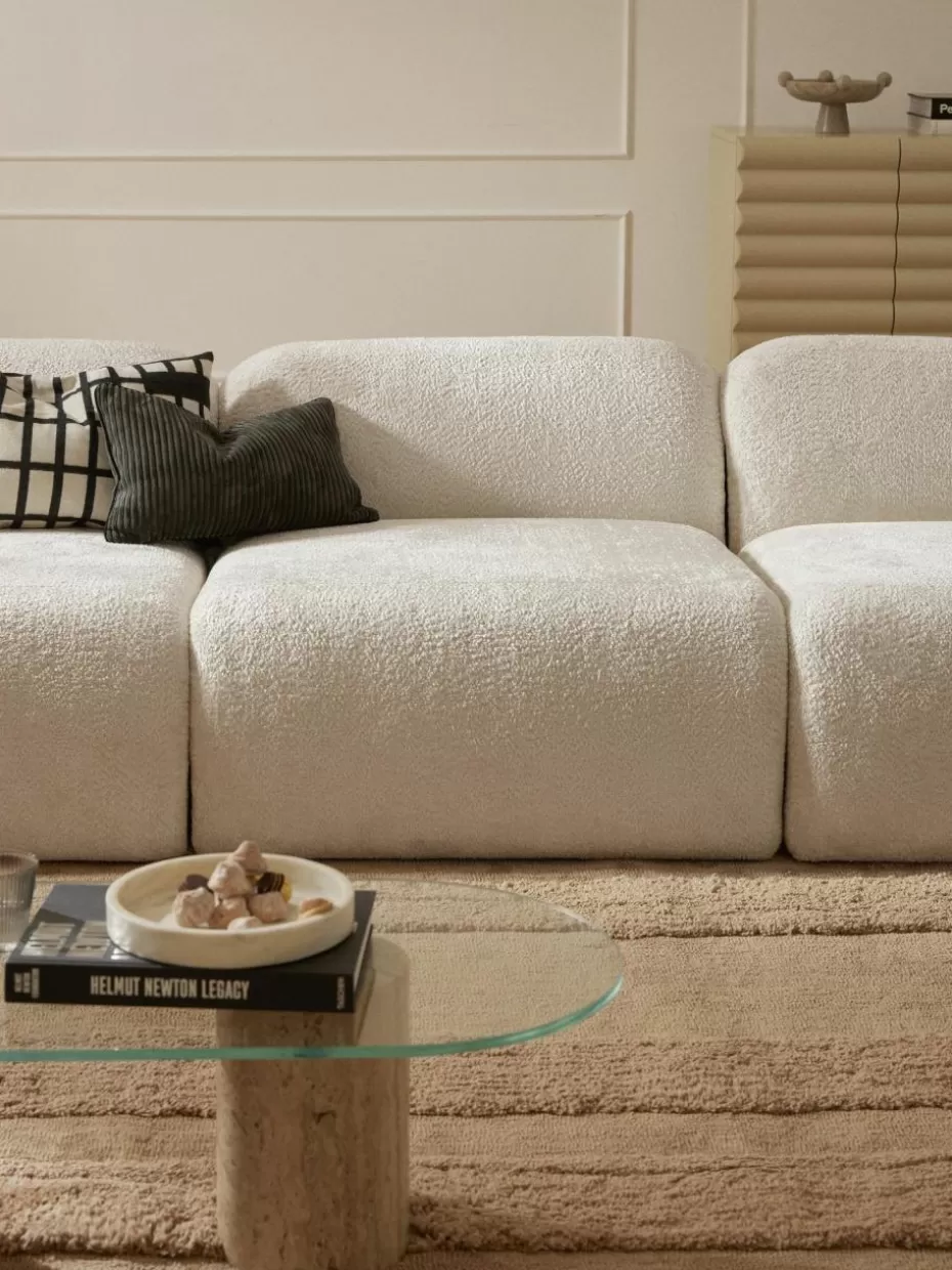 Sofas | Sofaserien-Westwing Collection Mittelmodul Wolke aus Teddy-Bouclé Teddy-Bouclé Off White