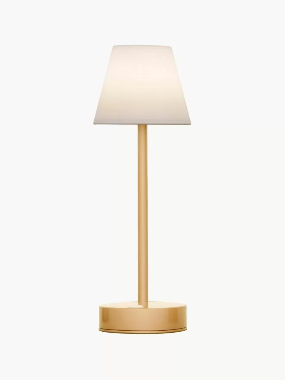 Outdoor Tischlampen | Led-Tischleuchten-Westwing Mobile dimmbare LED-Außentischlampe Lola mit Touch-Funktion Weiß, Goldfarben