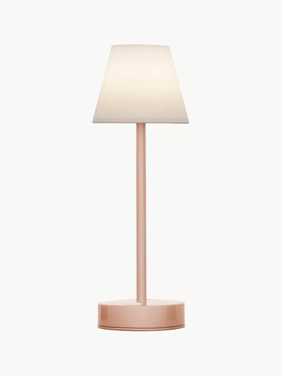 Outdoor Tischlampen | Led-Tischleuchten-Westwing Mobile dimmbare LED-Außentischlampe Lola mit Touch-Funktion Weiß, Rosa