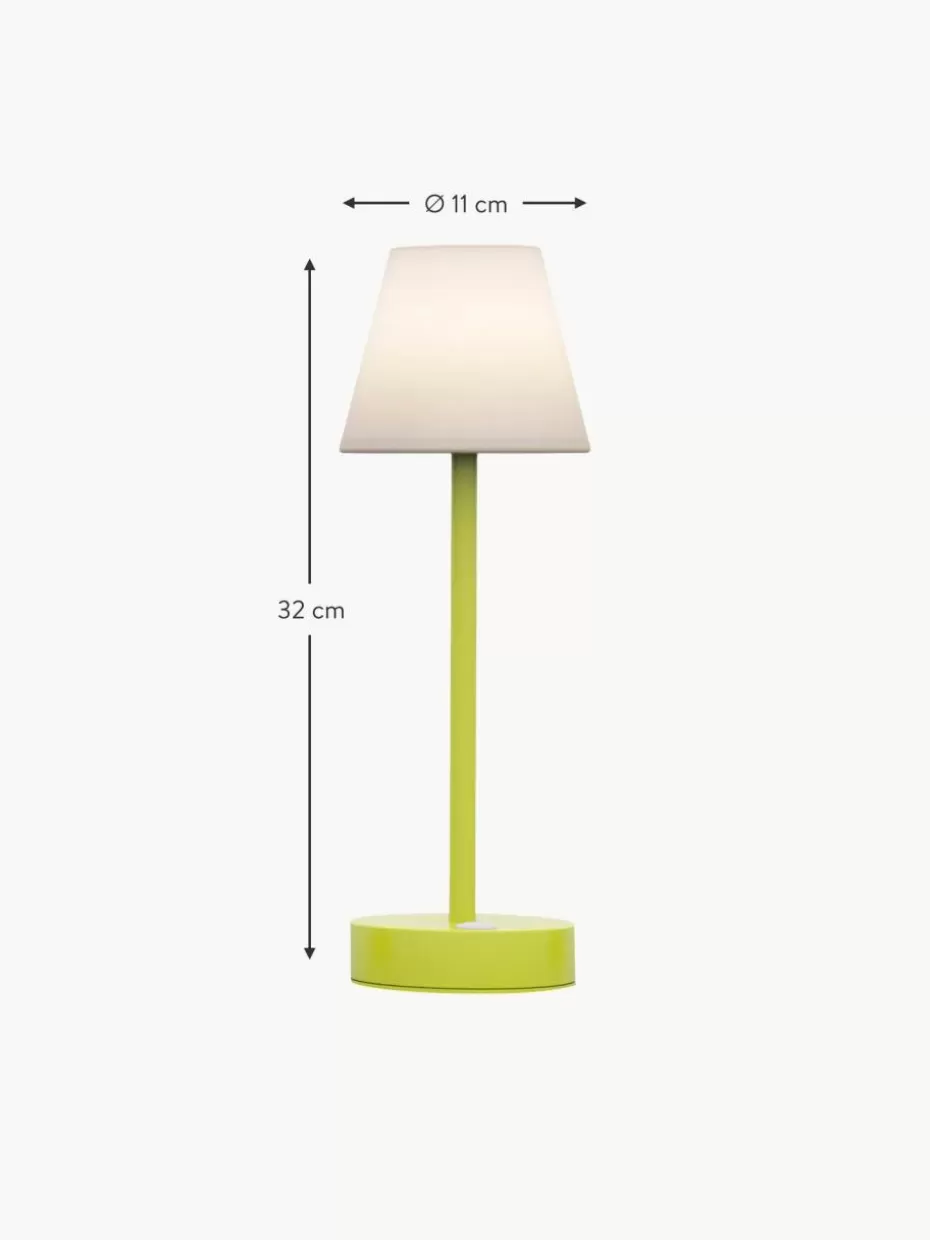 Outdoor Tischlampen | Led-Tischleuchten-Westwing Mobile dimmbare LED-Außentischlampe Lola mit Touch-Funktion Weiß, Hellgrün