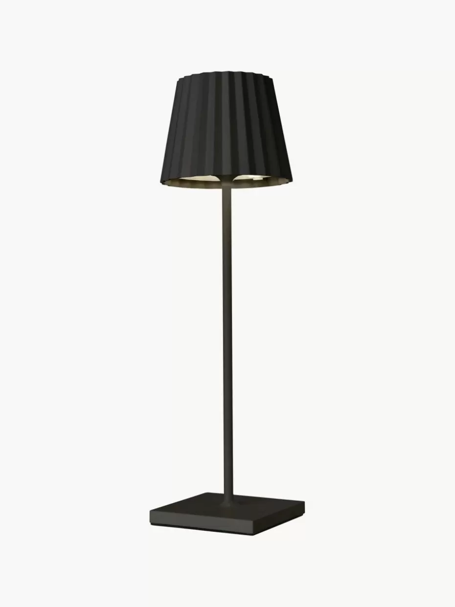 Outdoor Tischlampen | Led-Tischleuchten-Sompex Mobile dimmbare LED-Außentischlampe Trellia Schwarz