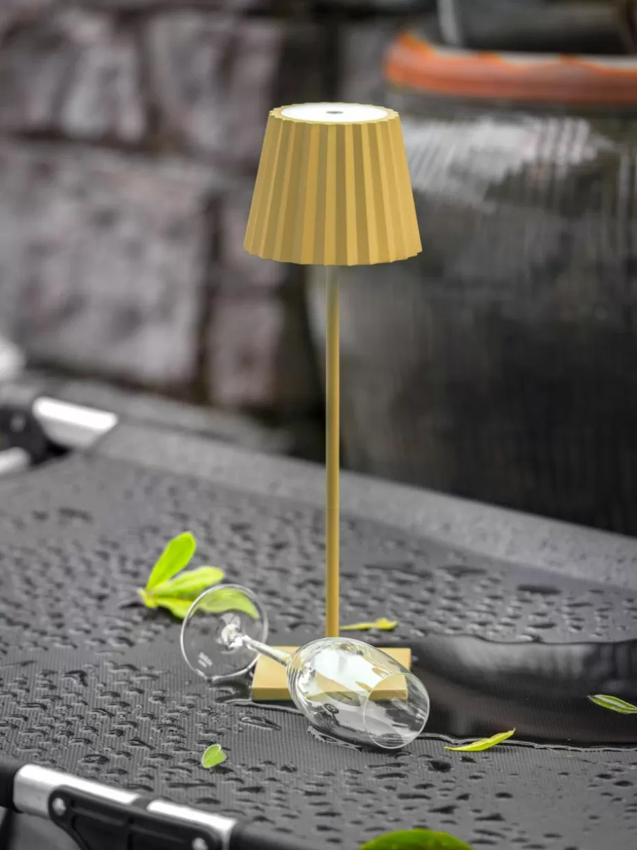 Outdoor Tischlampen | Led-Tischleuchten-Sompex Mobile dimmbare LED-Außentischlampe Trellia Gelb