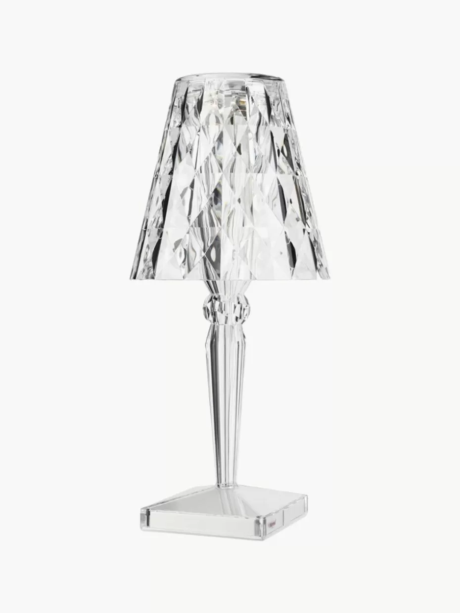 Outdoor Tischlampen-Kartell Mobile dimmbare LED-Tischlampe Battery, H 37 cm Transparent