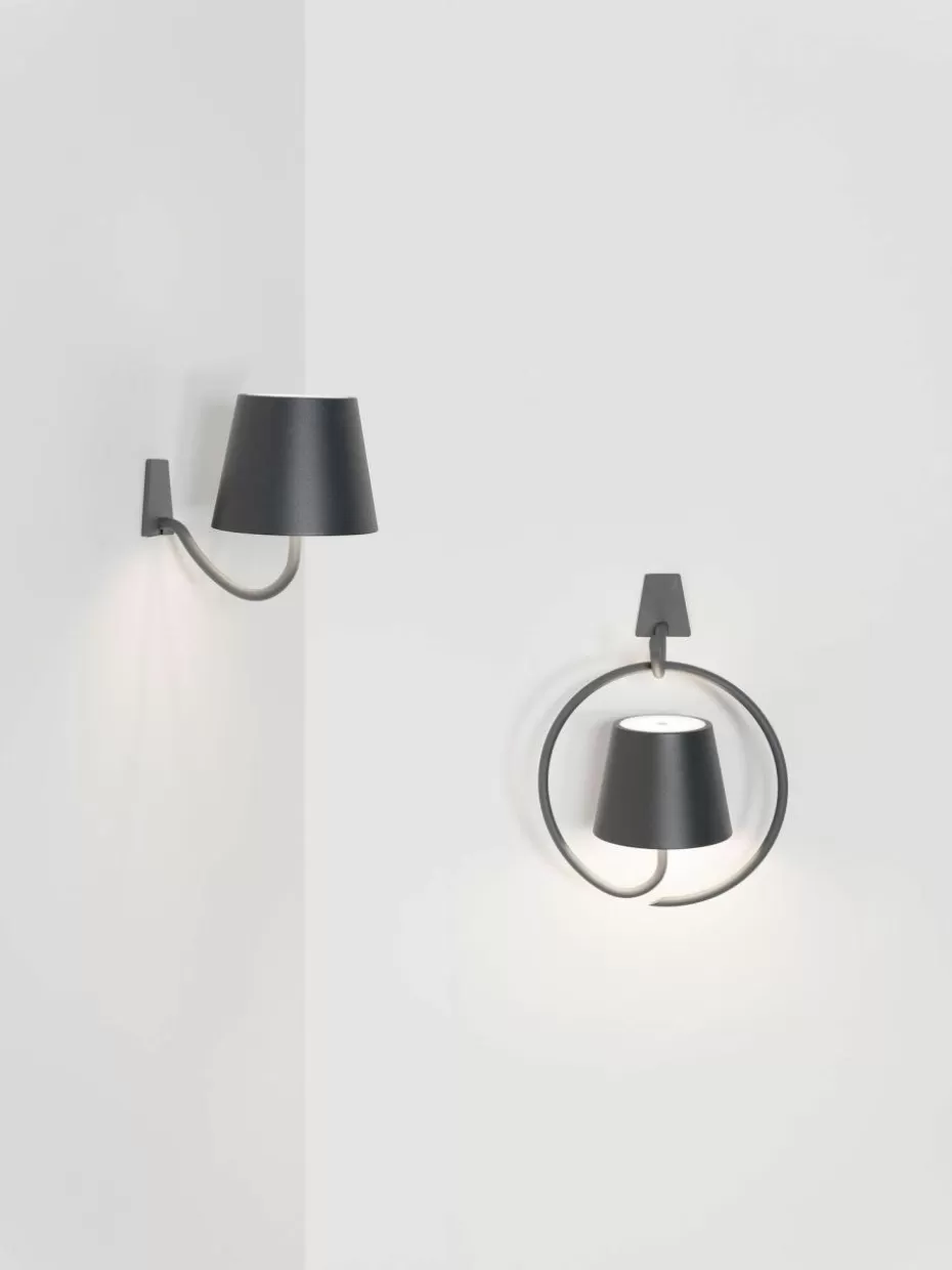 Pendelleuchten-Zafferano Mobile Outdoor LED-Pendelleuchte Poldina, dimmbar Anthrazit, matt