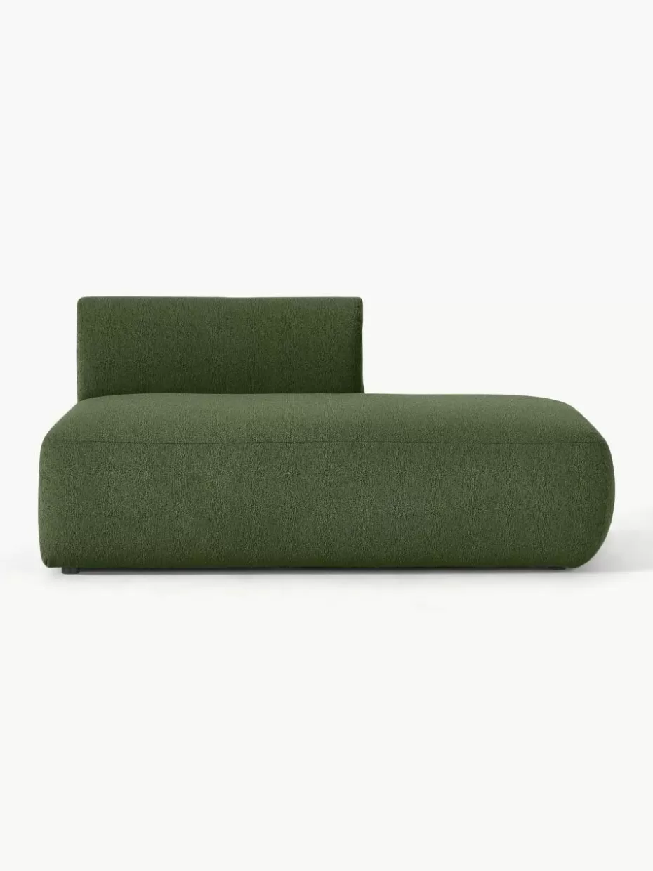 Sofas | Sofaserien-Westwing Collection Modulare Bouclé-Ottomane Sofia Bouclé Dunkelgrün