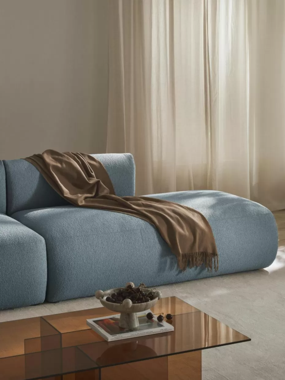 Sofas | Sofaserien-Westwing Collection Modulare Bouclé-Ottomane Sofia Bouclé Blau