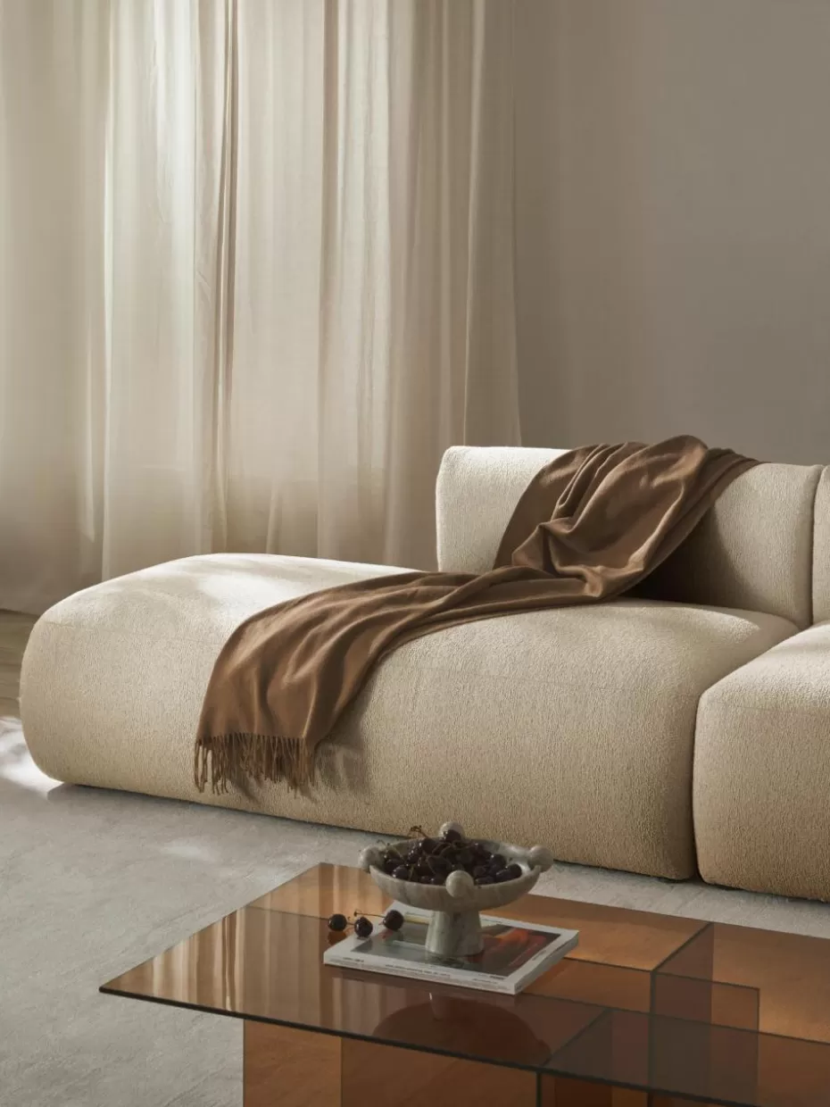 Sofas | Sofaserien-Westwing Collection Modulare Bouclé-Ottomane Sofia Bouclé Hellbeige