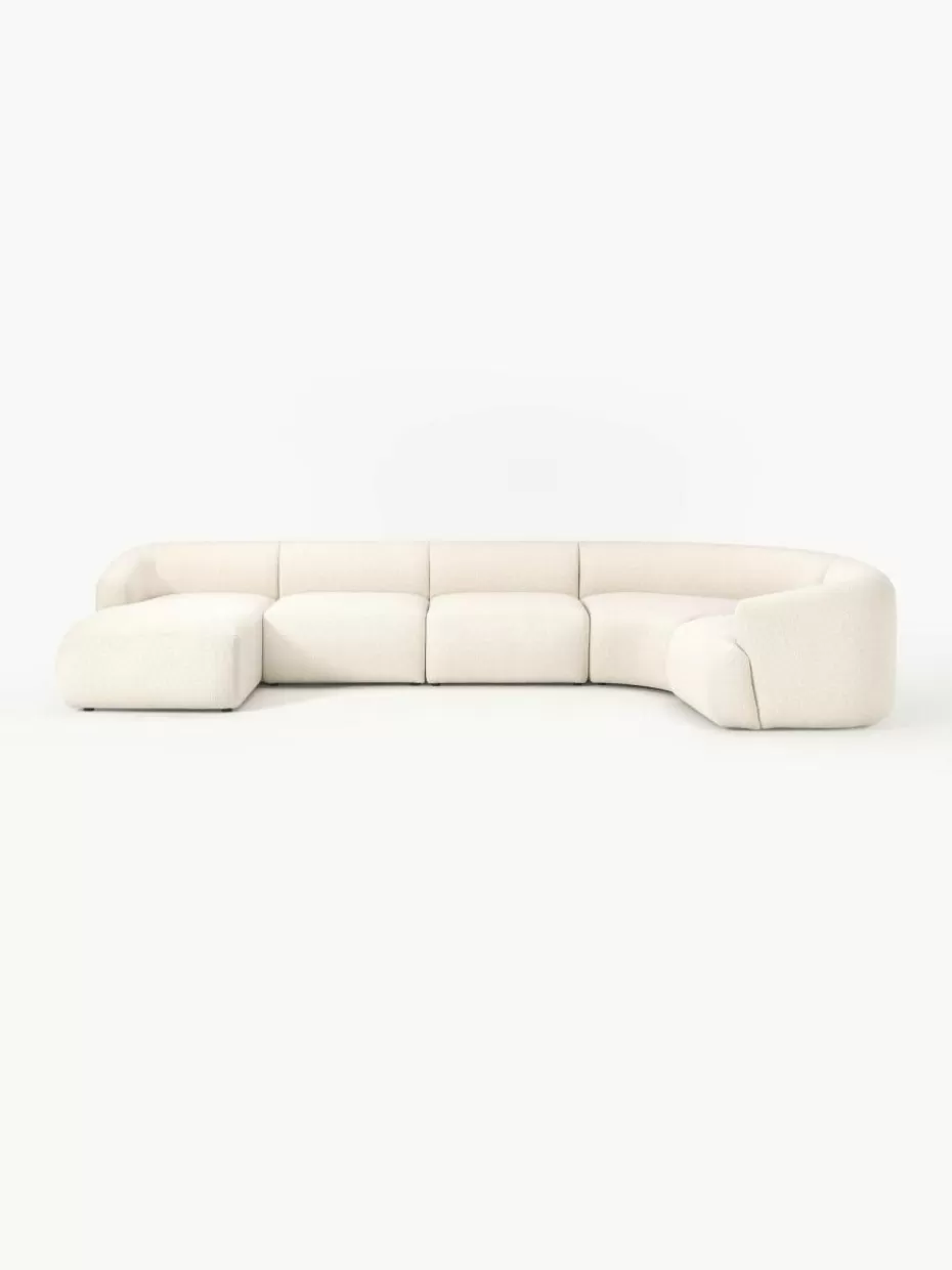 Sofas | Sofaserien-Westwing Collection Modulare Bouclé-Wohnlandschaft Sofia Bouclé Off White