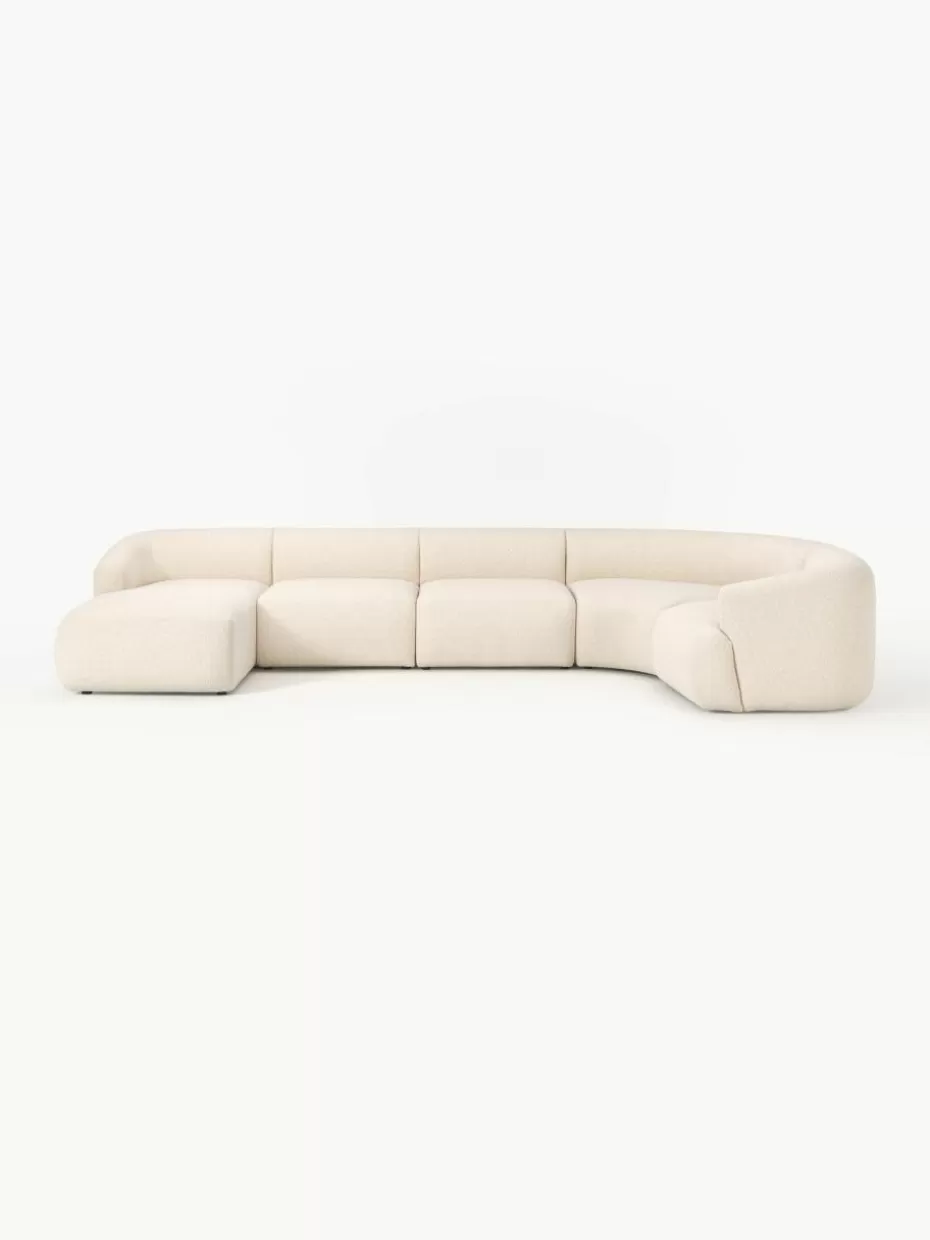 Sofas | Sofaserien-Westwing Collection Modulare Bouclé-Wohnlandschaft Sofia Bouclé Hellbeige