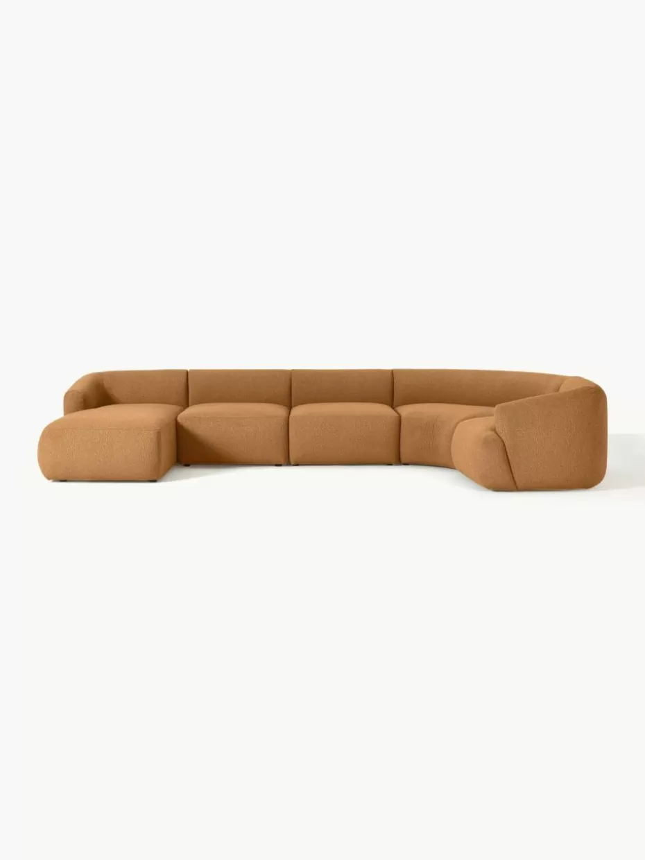 Sofas | Sofaserien-Westwing Collection Modulare Bouclé-Wohnlandschaft Sofia Bouclé Hellbraun