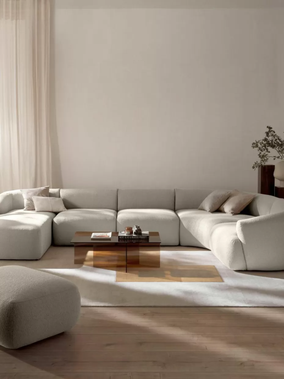 Sofas | Sofaserien-Westwing Collection Modulare Bouclé-Wohnlandschaft Sofia Bouclé Off White