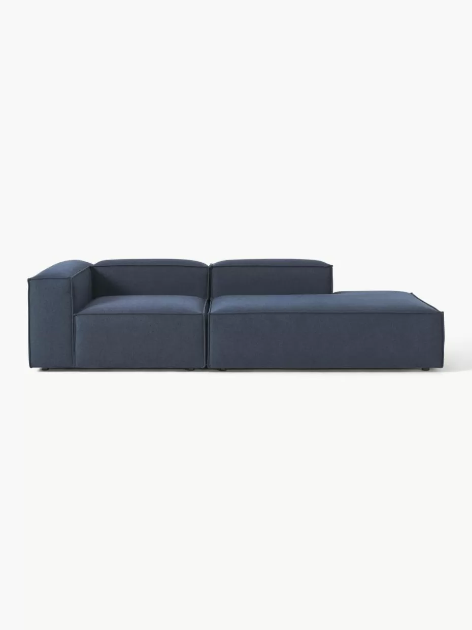 Sofas | Sofaserien-Westwing Collection Modulare Ottomane Lennon Webstoff Dunkelblau