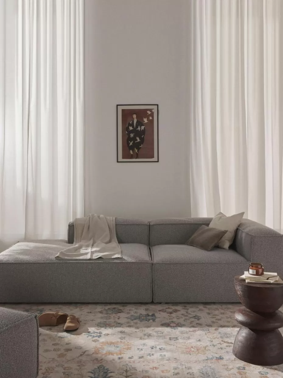 Sofas | Sofaserien-Westwing Collection Modulare Ottomane Lennon aus Bouclé Bouclé Taupe