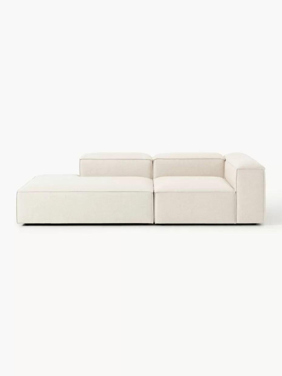 Sofaserien-Westwing Collection Modulare Ottomane Lennon aus Leinen-Mix Leinen-Mix Beige