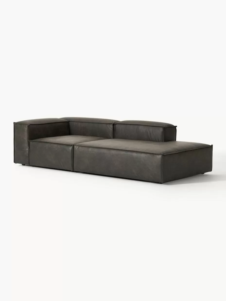 Sofas | Sofaserien-Westwing Collection Modulare Ottomane Lennon aus recyceltem Leder Leder Taupe