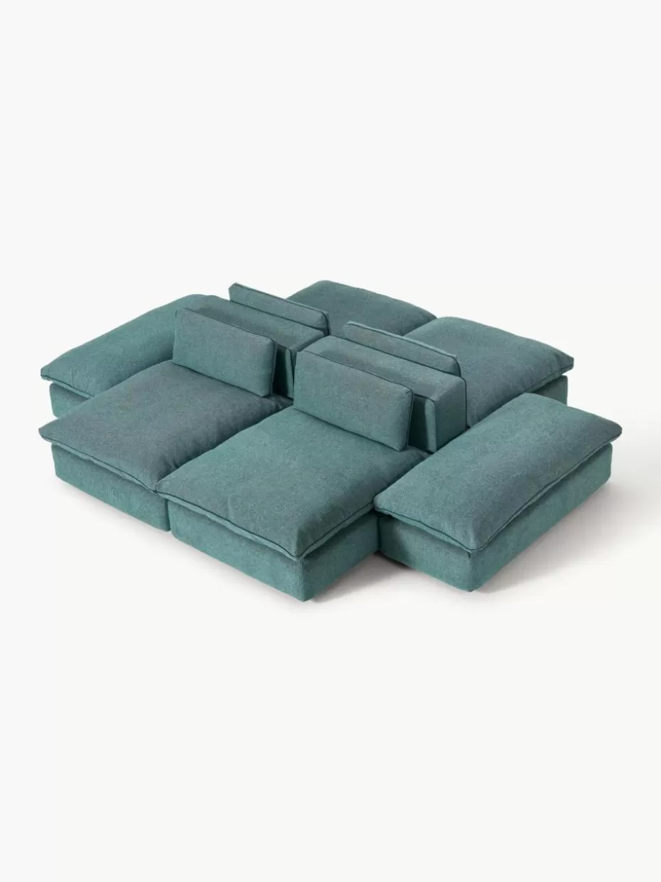 Sofas | Sofaserien-Westwing Collection Modulare Wohnlandschaft Felix Webstoff Türkisgrün