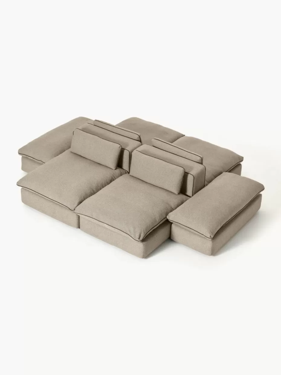 Sofas | Sofaserien-Westwing Collection Modulare Wohnlandschaft Felix Webstoff Greige
