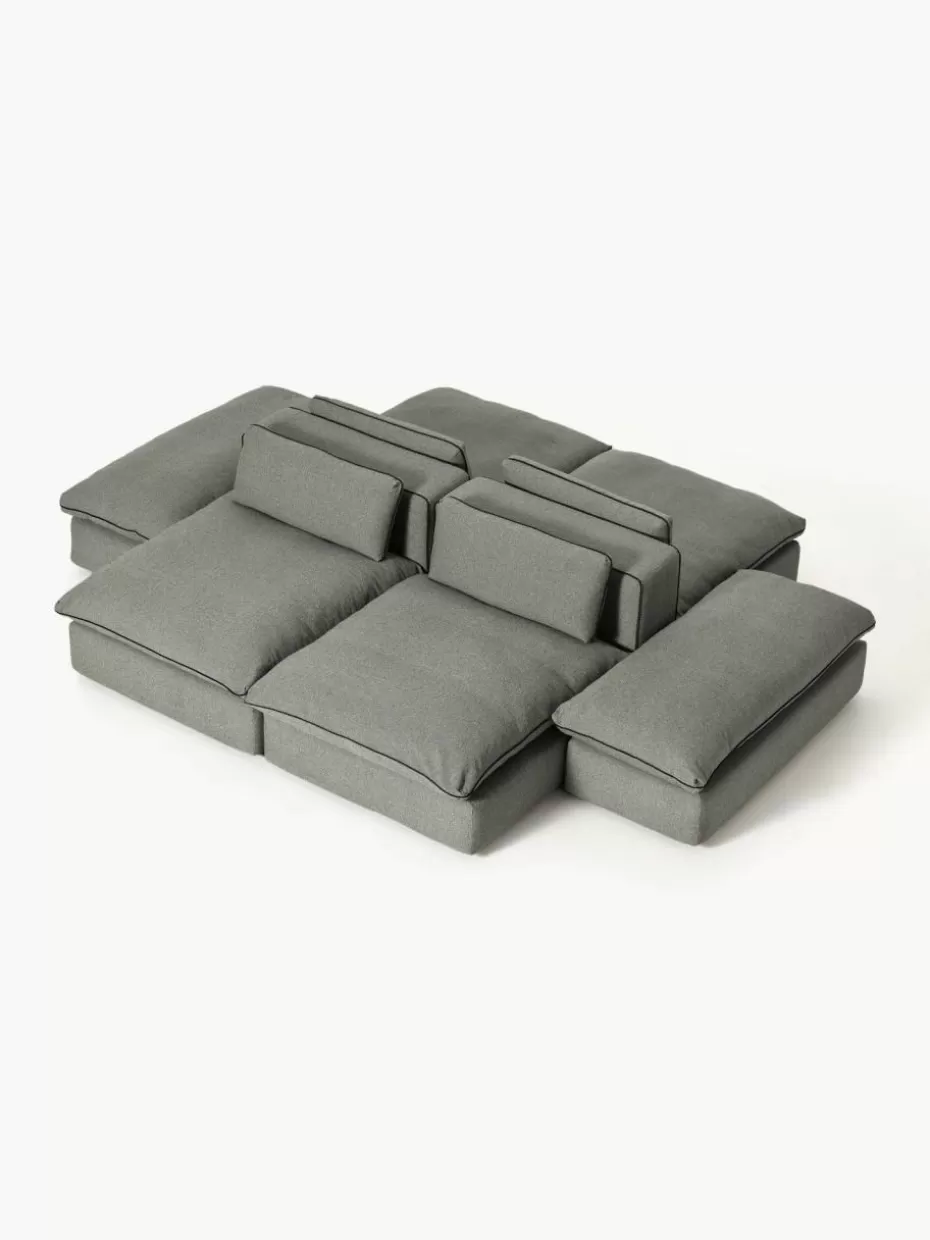 Sofas | Sofaserien-Westwing Collection Modulare Wohnlandschaft Felix Webstoff Dunkelgrau