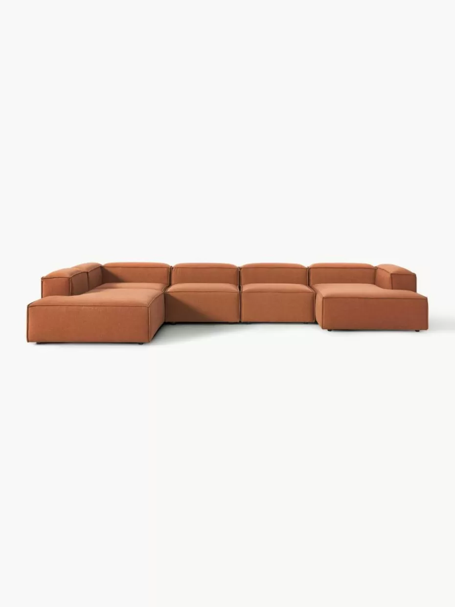 Sofas | Sofaserien-Westwing Collection Modulare Wohnlandschaft Lennon Webstoff Terrakotta