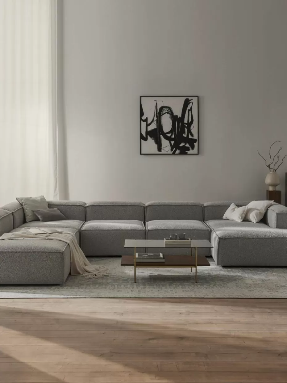 Sofas | Sofaserien-Westwing Collection Modulare Wohnlandschaft Lennon aus Bouclé Bouclé Taupe