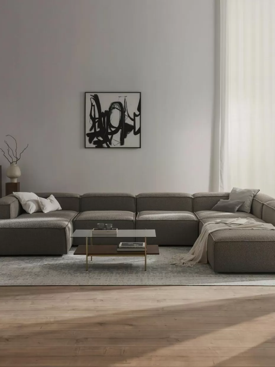 Sofas | Sofaserien-Westwing Collection Modulare Wohnlandschaft Lennon aus Bouclé Bouclé Greige