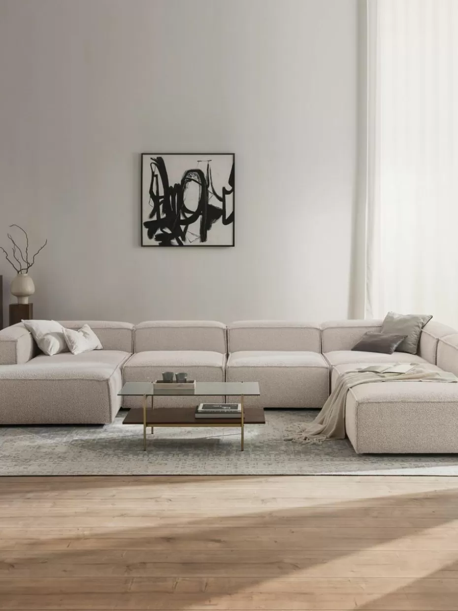 Sofas | Sofaserien-Westwing Collection Modulare Wohnlandschaft Lennon aus Bouclé Bouclé Off White