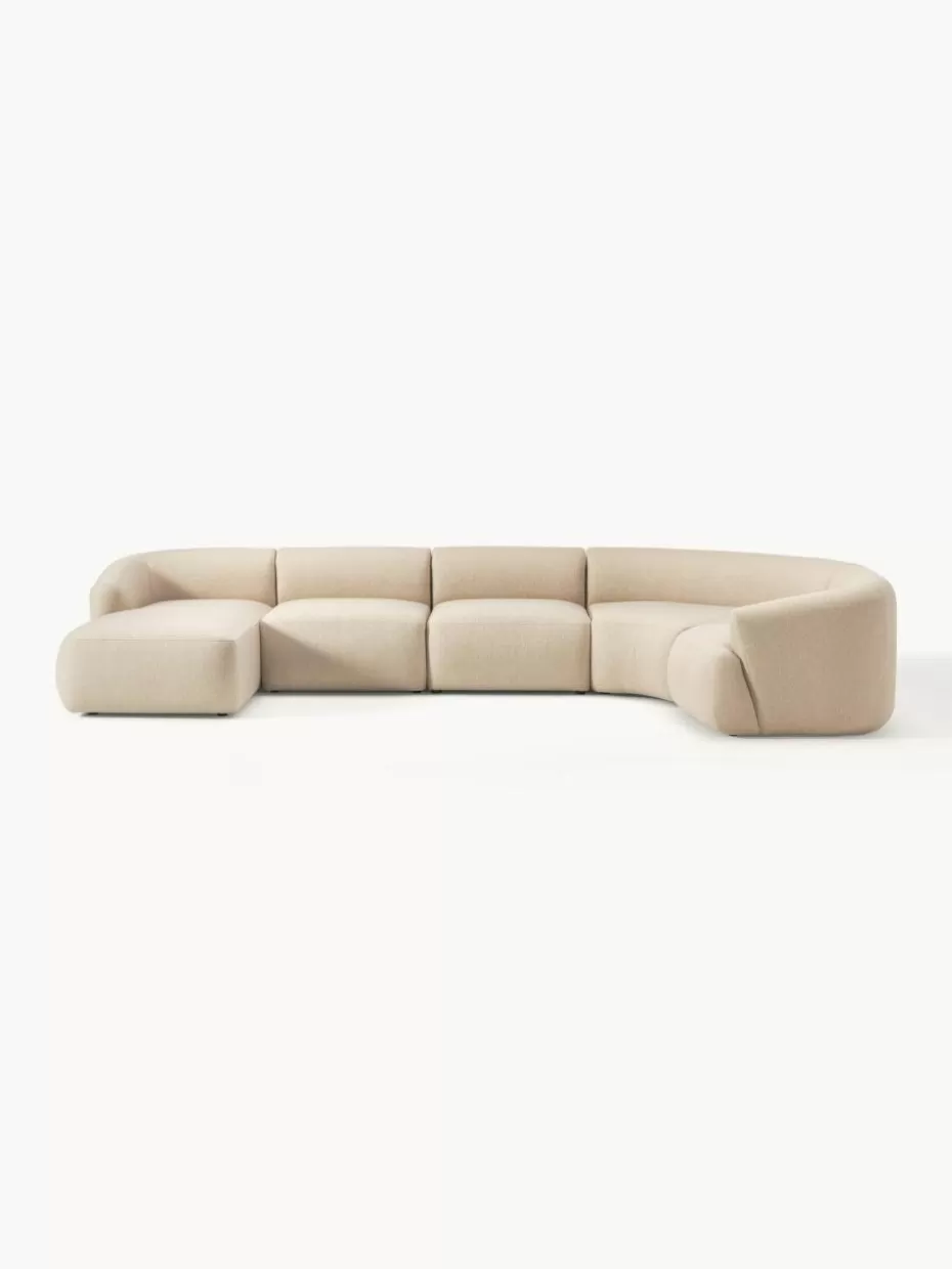Sofas | Sofaserien-Westwing Collection Modulare Wohnlandschaft Sofia Webstoff Hellbeige