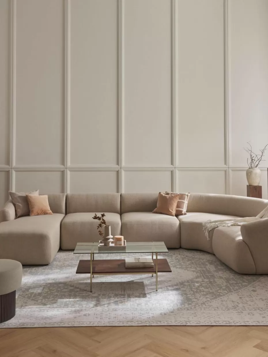 Sofas | Sofaserien-Westwing Collection Modulare Wohnlandschaft Sofia Webstoff Hellbeige
