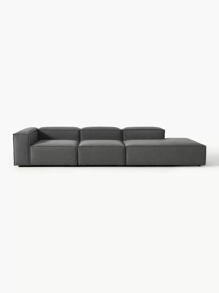 Sofas | Sofaserien-Westwing Collection Modulare XL-Ottomane Lennon Webstoff Anthrazit