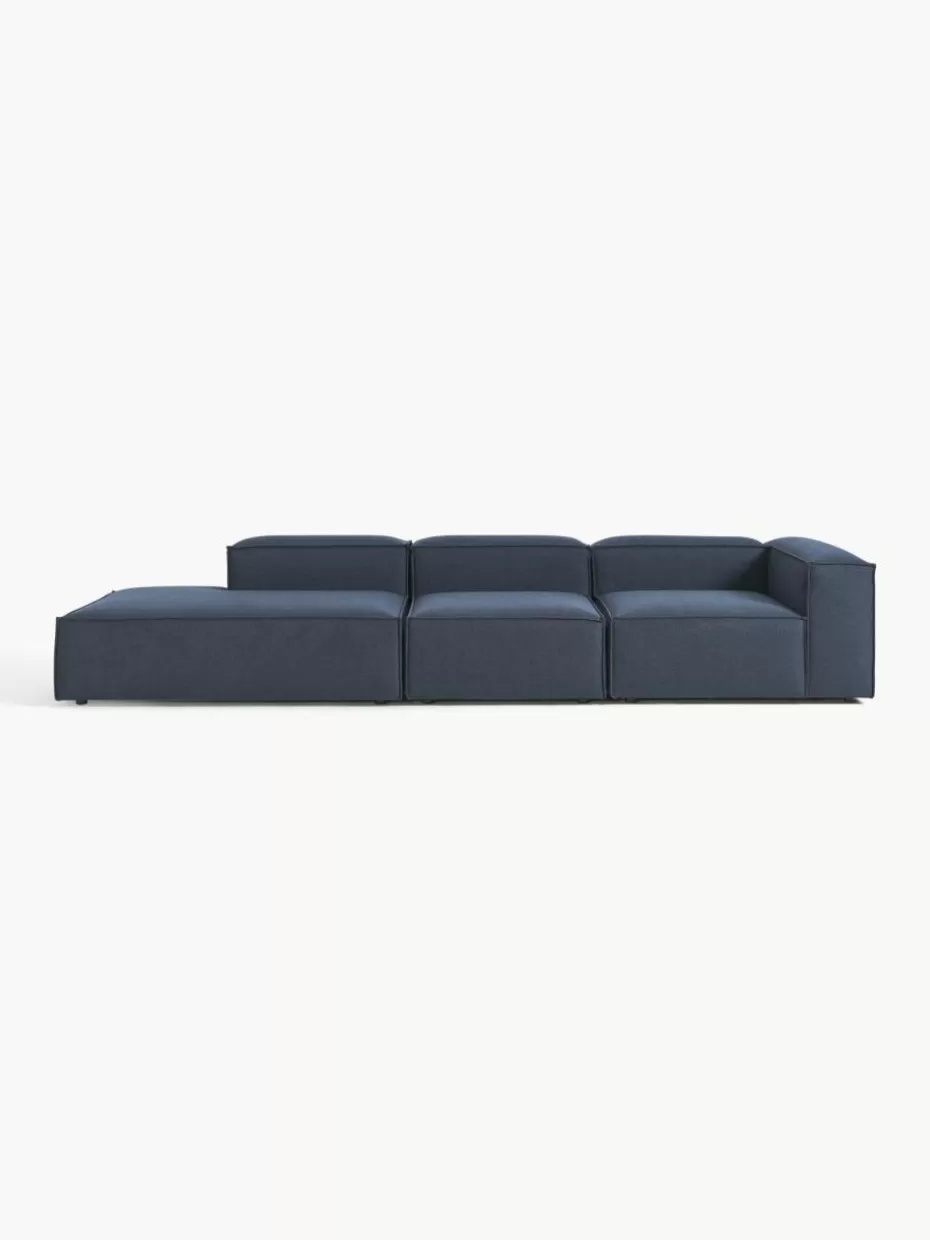 Sofas | Sofaserien-Westwing Collection Modulare XL-Ottomane Lennon Webstoff Dunkelblau
