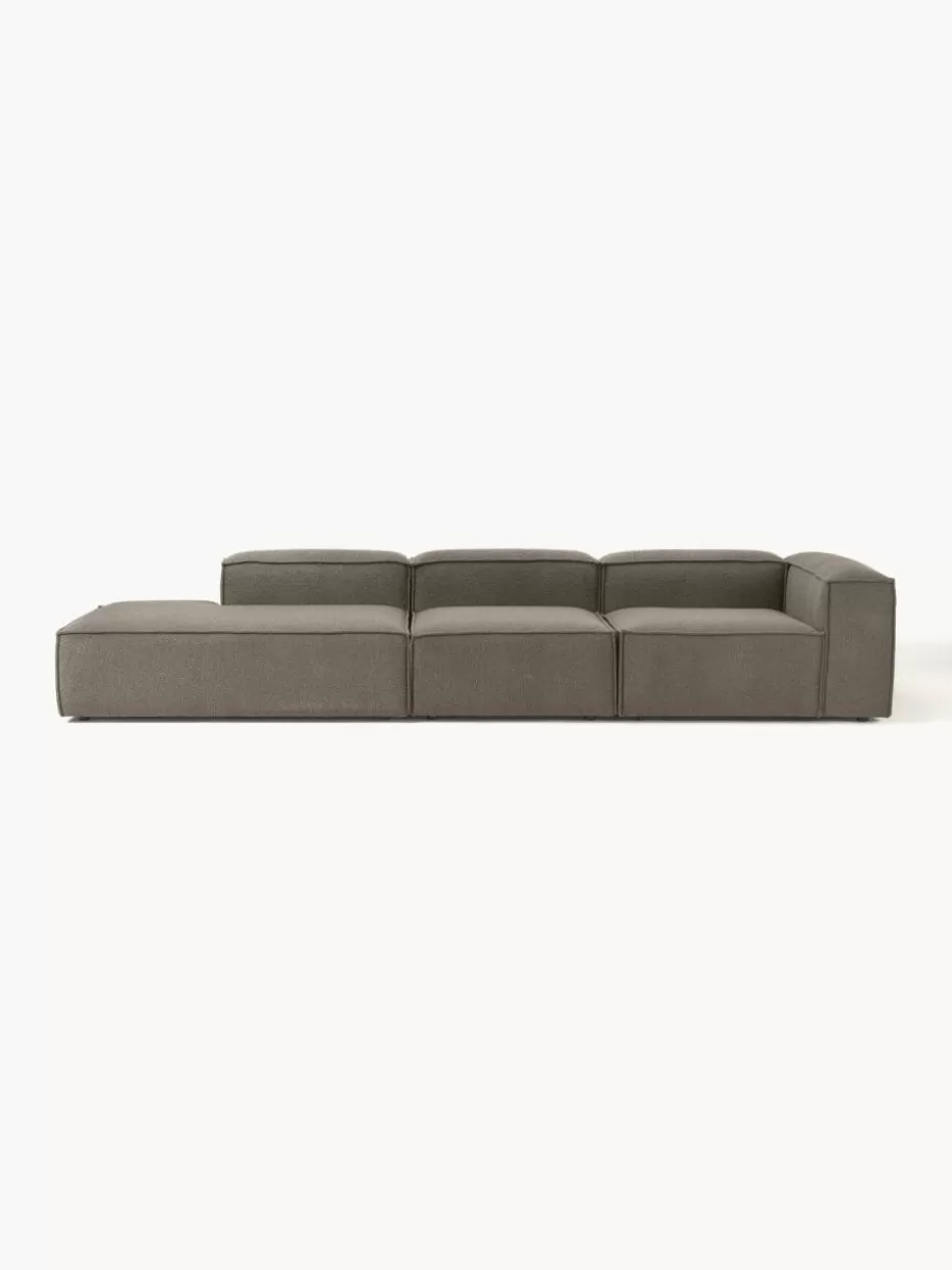 Sofas | Sofaserien-Westwing Collection Modulare XL-Ottomane Lennon aus Bouclé Bouclé Greige