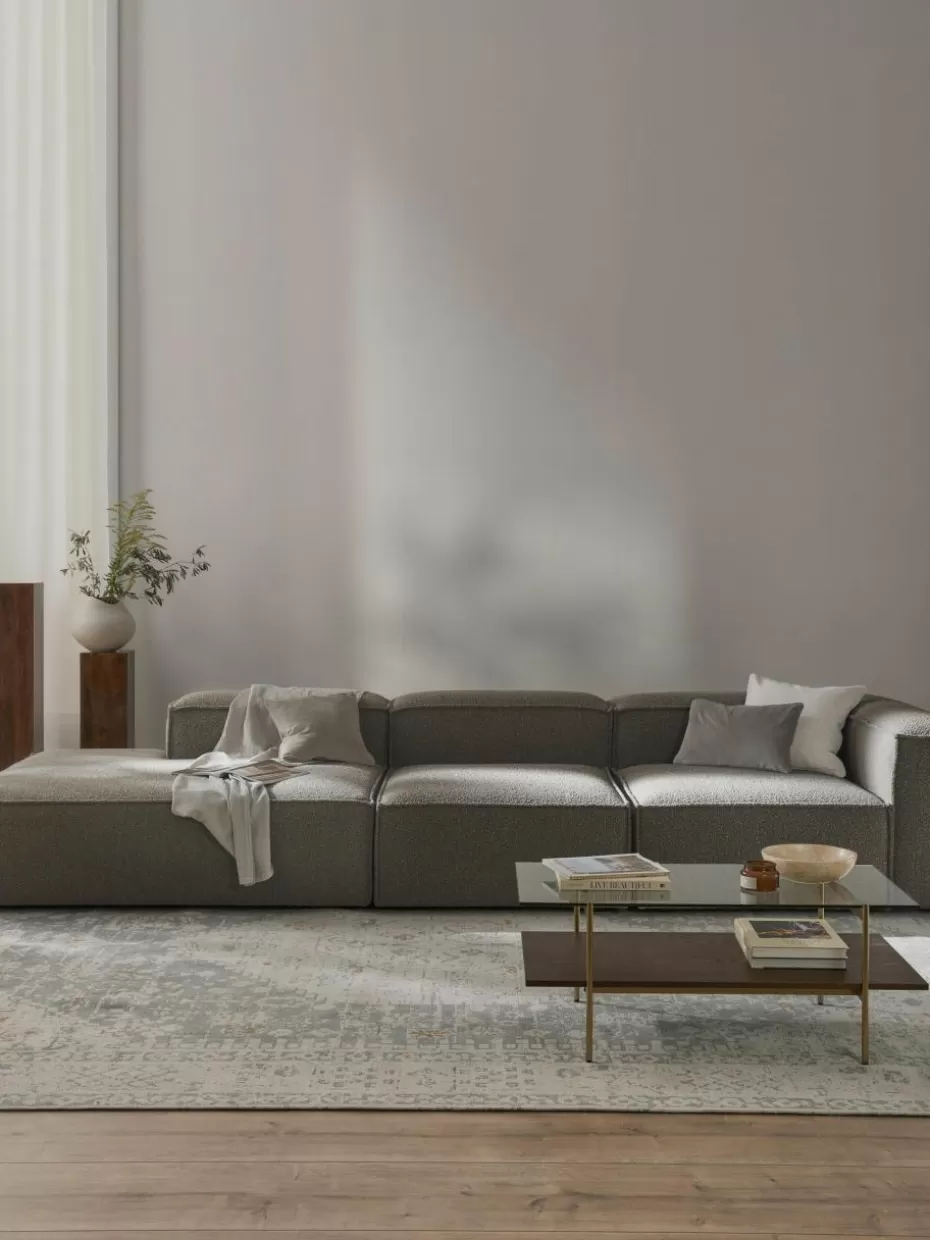 Sofas | Sofaserien-Westwing Collection Modulare XL-Ottomane Lennon aus Bouclé Bouclé Greige